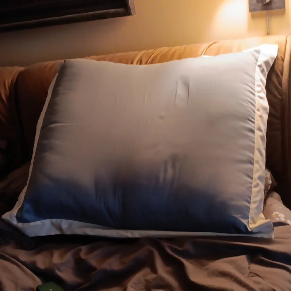 Luxurious Blue and Cream Pillow Cover With Foam Insert And King Size Bedskirt.